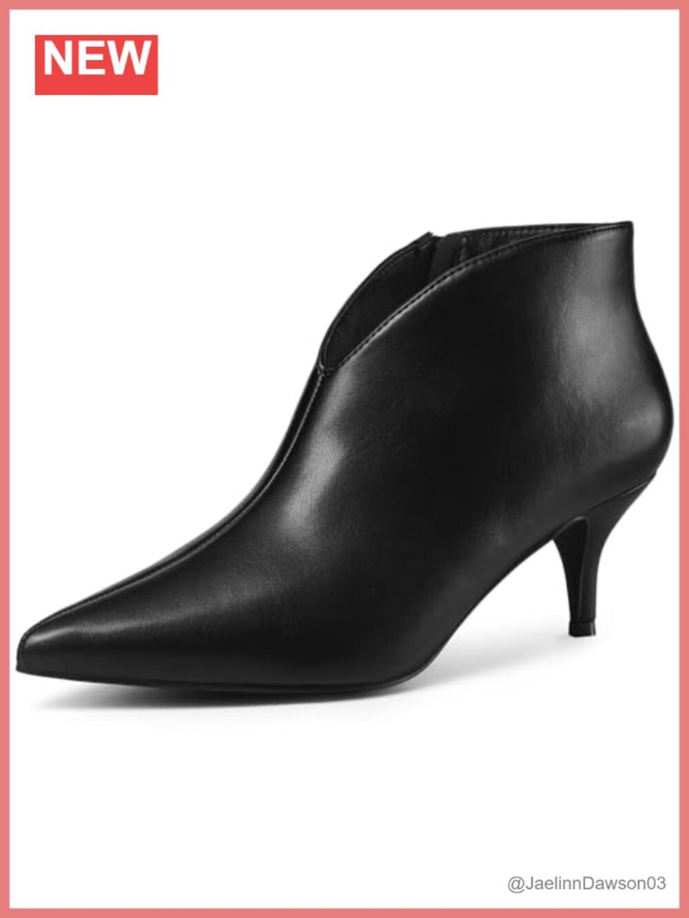 Women's Pointed Toe V Cutout Stiletto Heel Ankle Booties